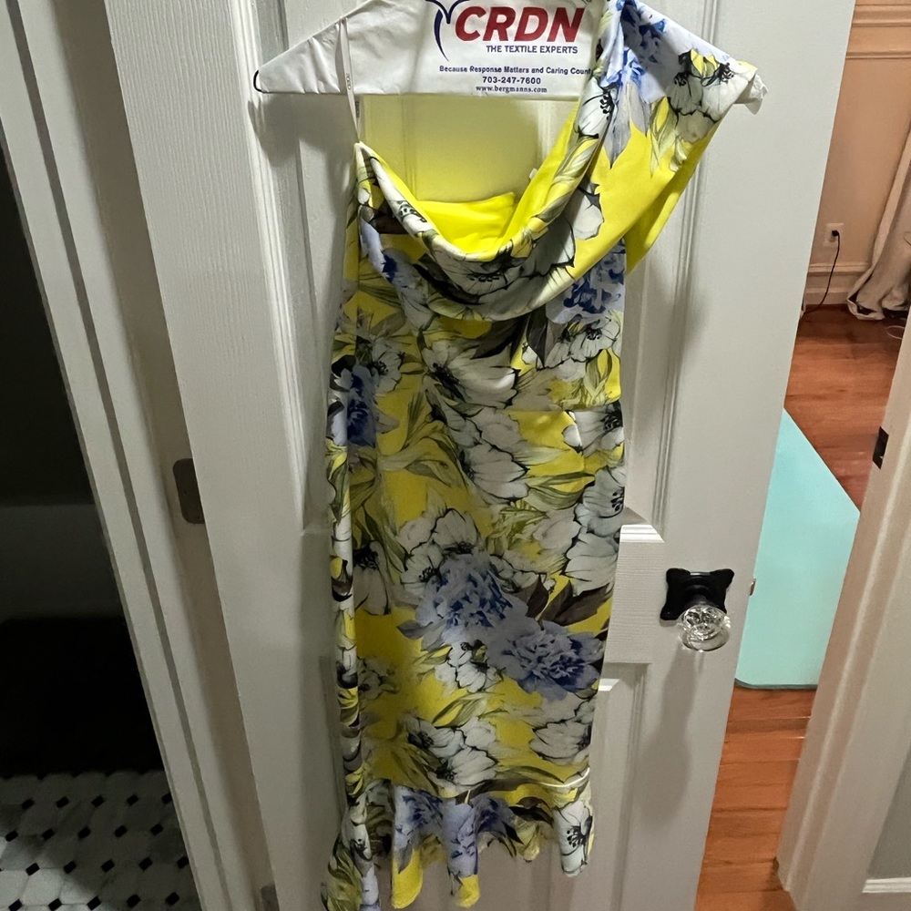 Size 2 midi one shoulder stretchy dress